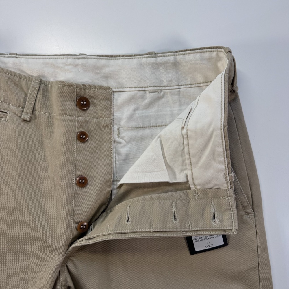 BUCK MASON Uniform Khaki Paperback Twill Maverick Slim Officer Chino Mens 29x32 - Picture 4 of 16